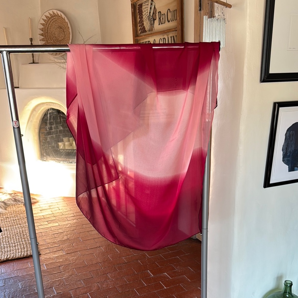 Elegant Red Ombre Sheer Scarf